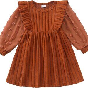 Luxurious Toddler Girl Sweater Dress with Ruffles, Perfect for Winter Occasions